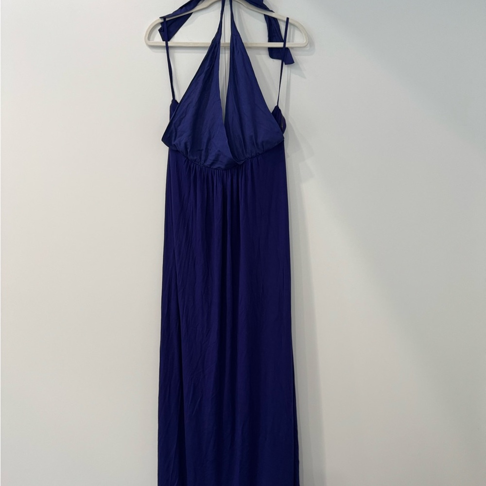 Deletta - Elegant Navy Halter Dress